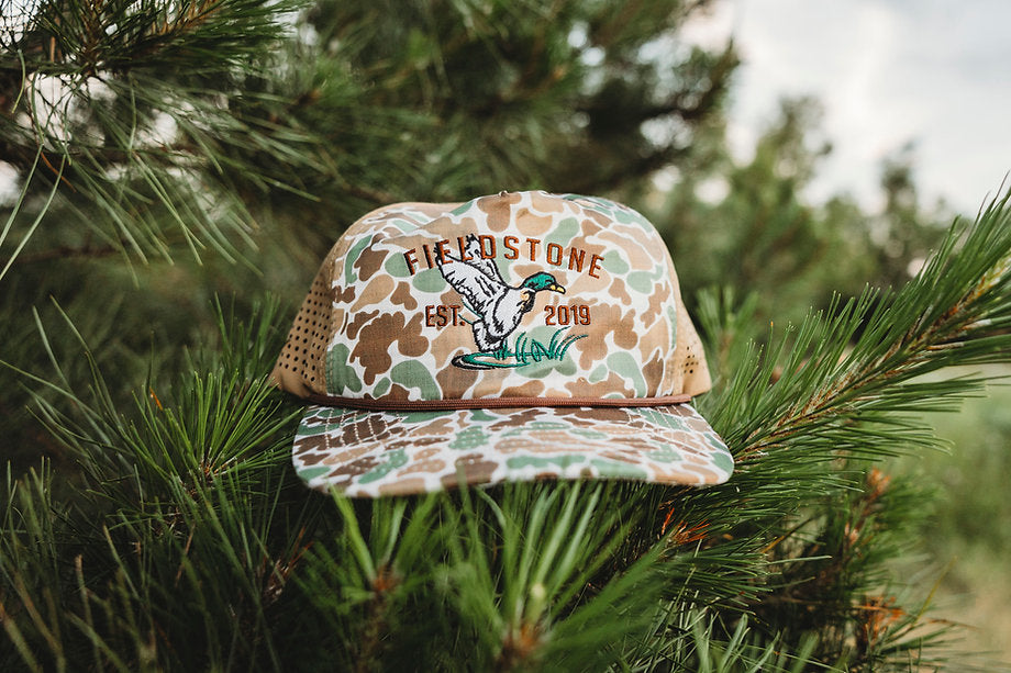Fieldstone Performance Camo Duck Logo Hat| Camo/Tan