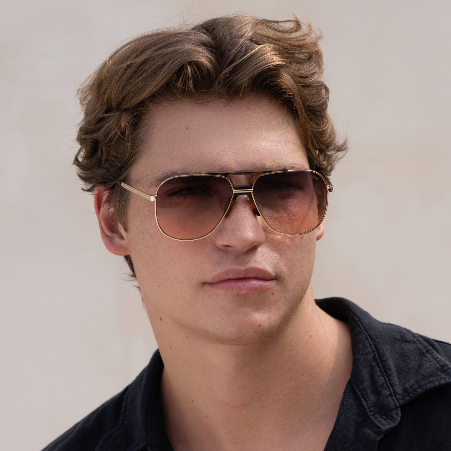 Logan Acetate Aviator Mens Sunglasses : Sunrise