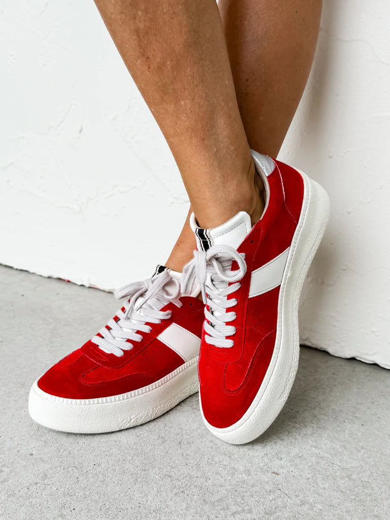 Stacey Red Suede Sneaker