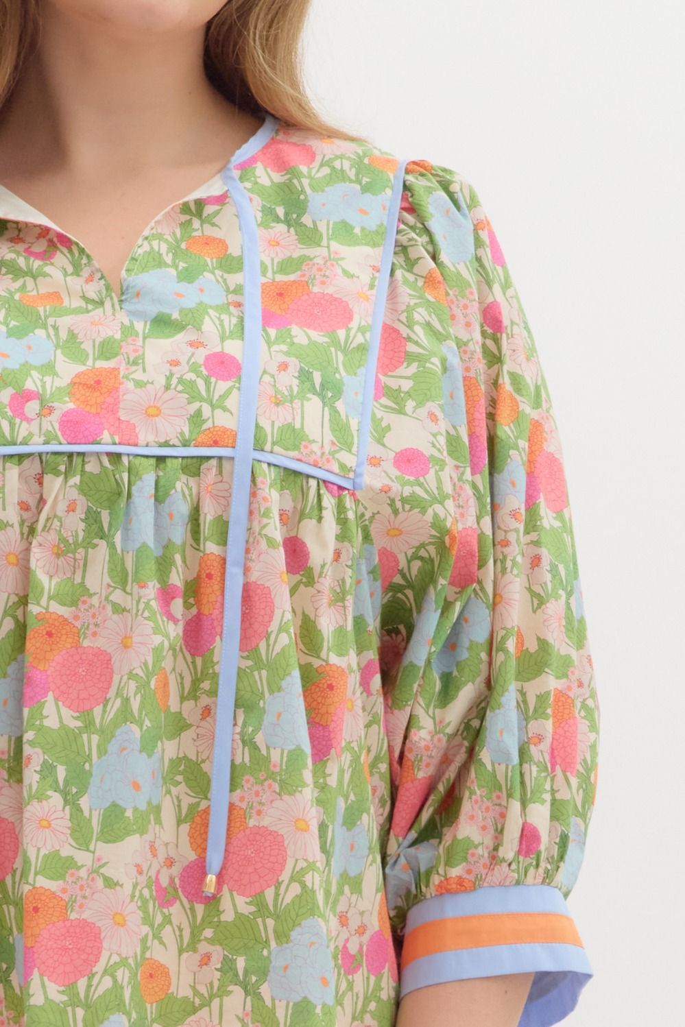 Marigold Floral Plus Top