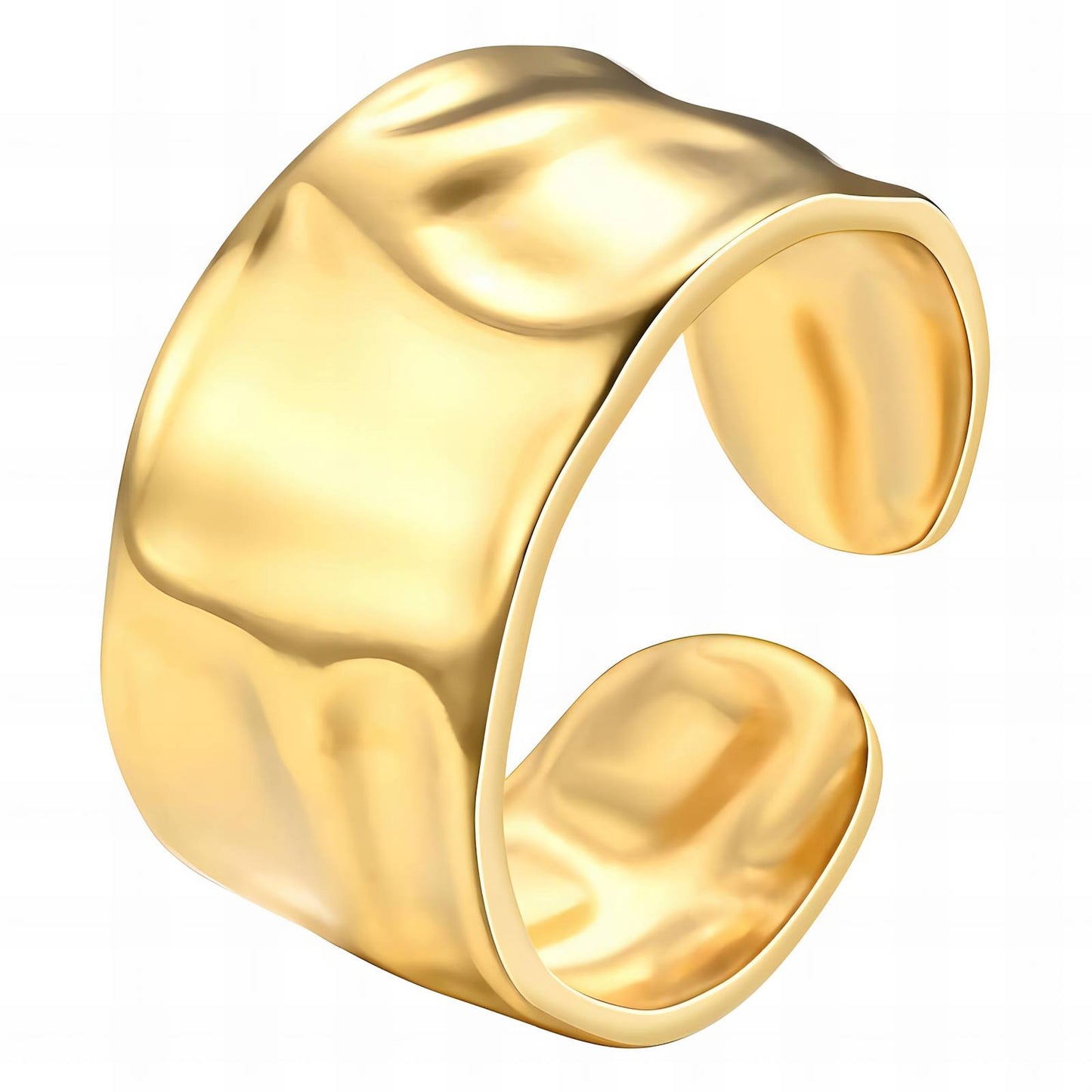 Solid Gold Basic Ring 18K Gold Plated Steel