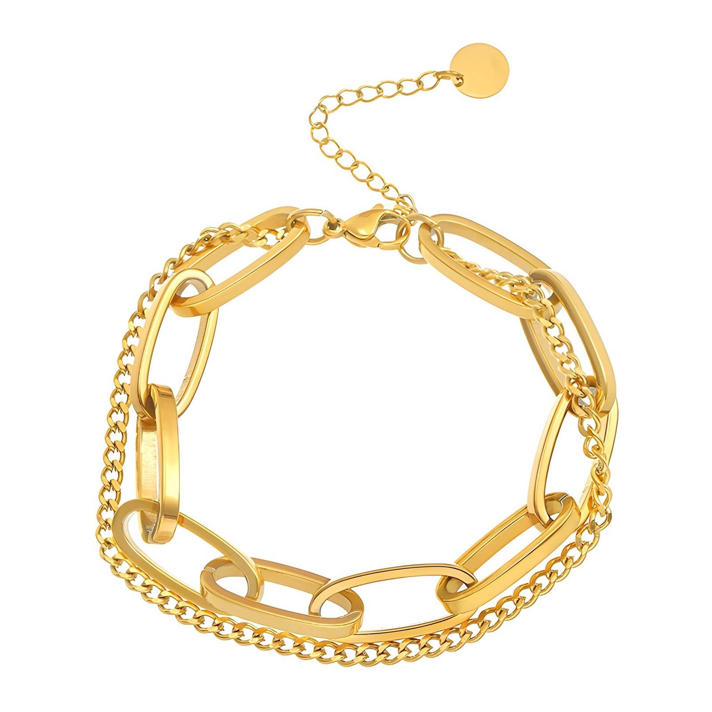 Chunky Chain Show Stopper Bracelet 18K Gold Plated Steel