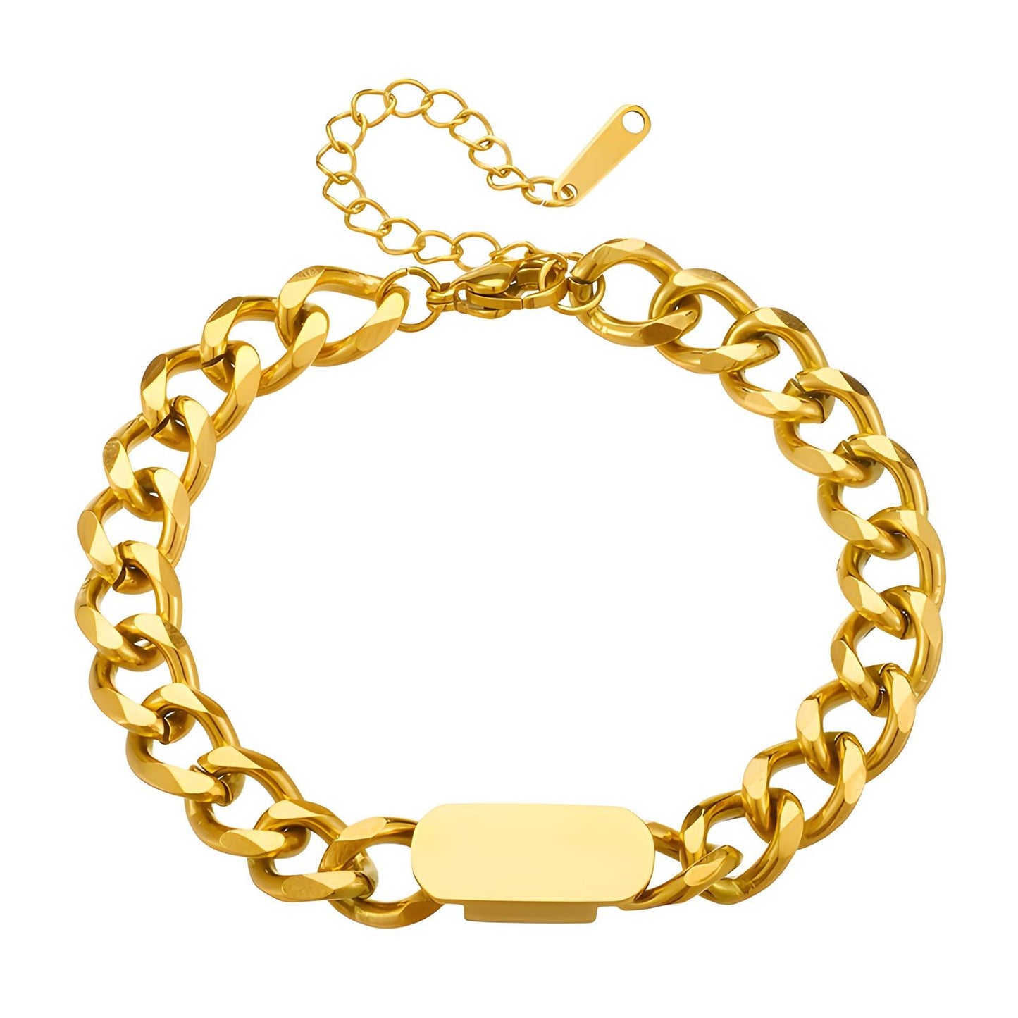 Flawless Chained Bracelet 18K Gold Plated Steel