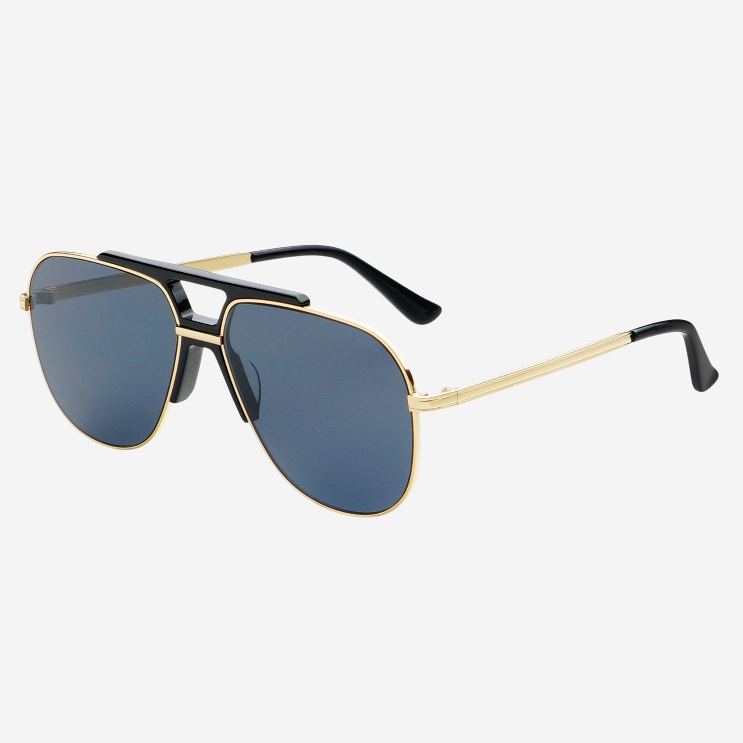 Logan ( NEW ) Acetate Aviator Unisex Sunglasses: Black / Gray