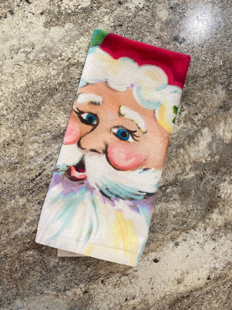 Colorful Santa Kitchen Towel