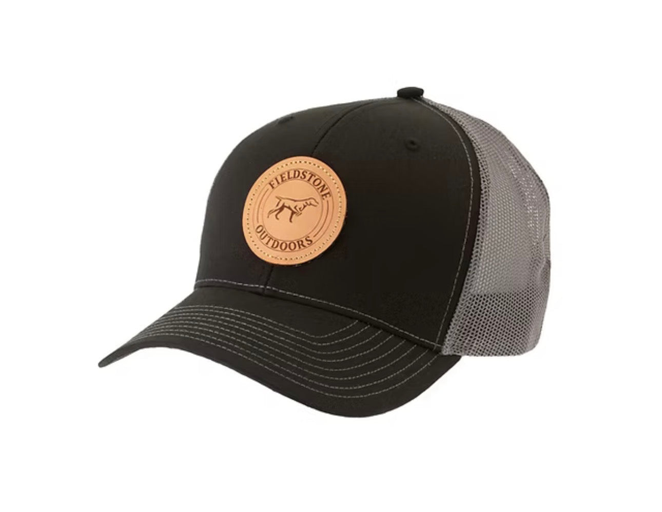 Dog Leather Circle Hat (070) black/ grey