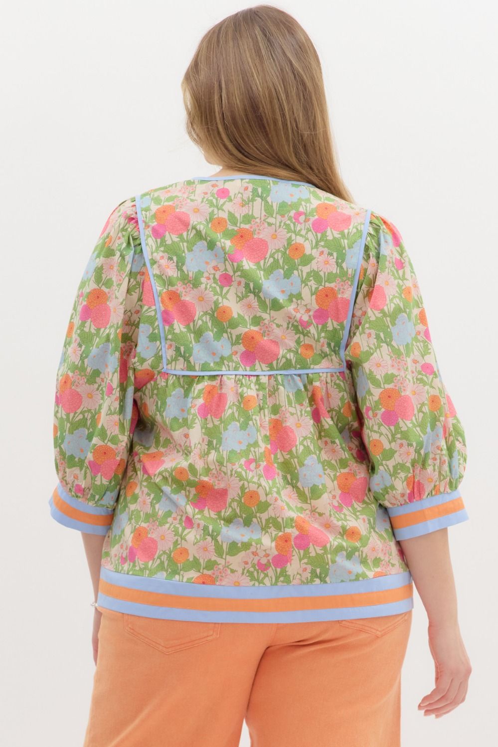 Marigold Floral Plus Top