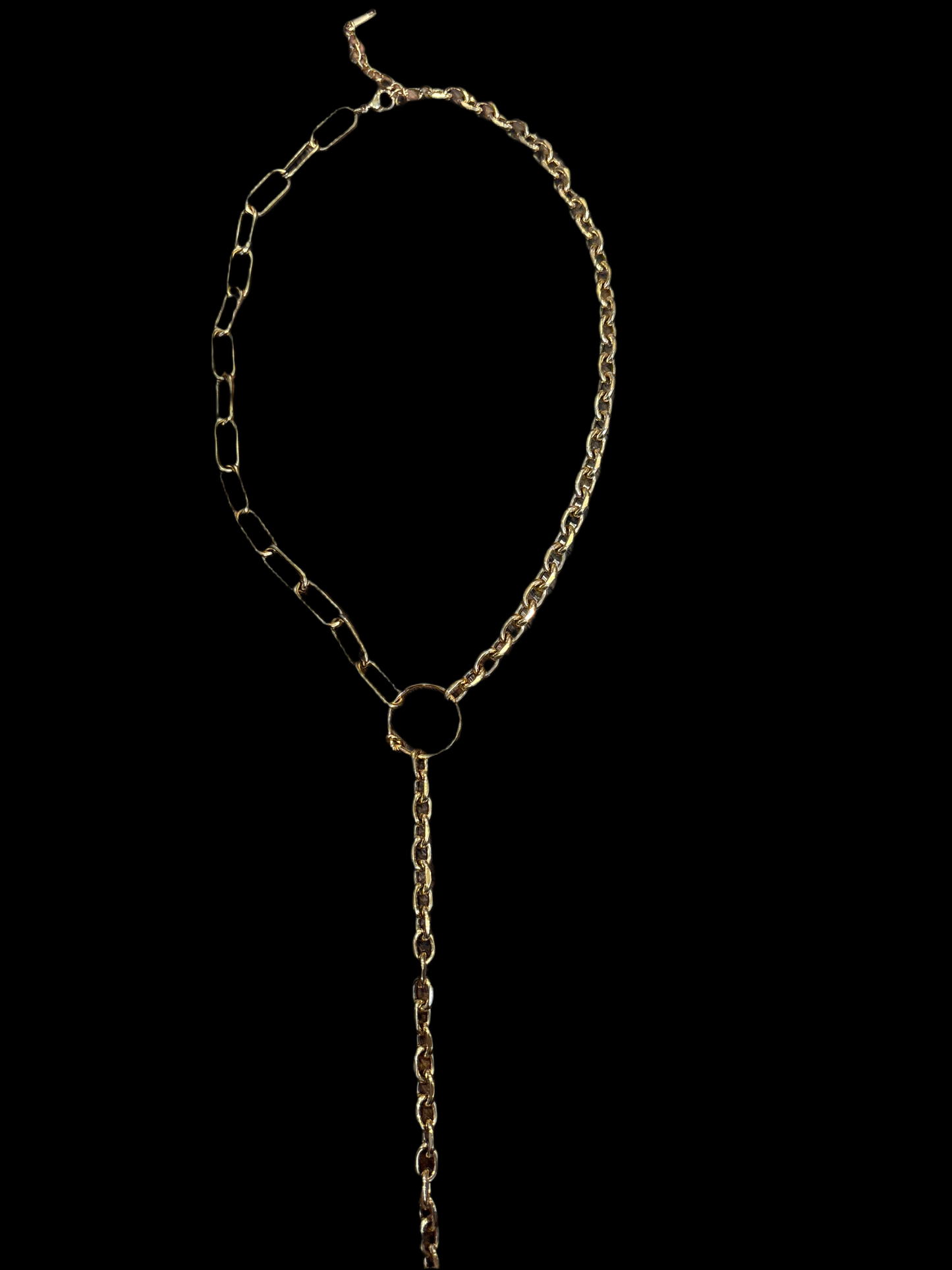 Gold Circle Drop Necklace