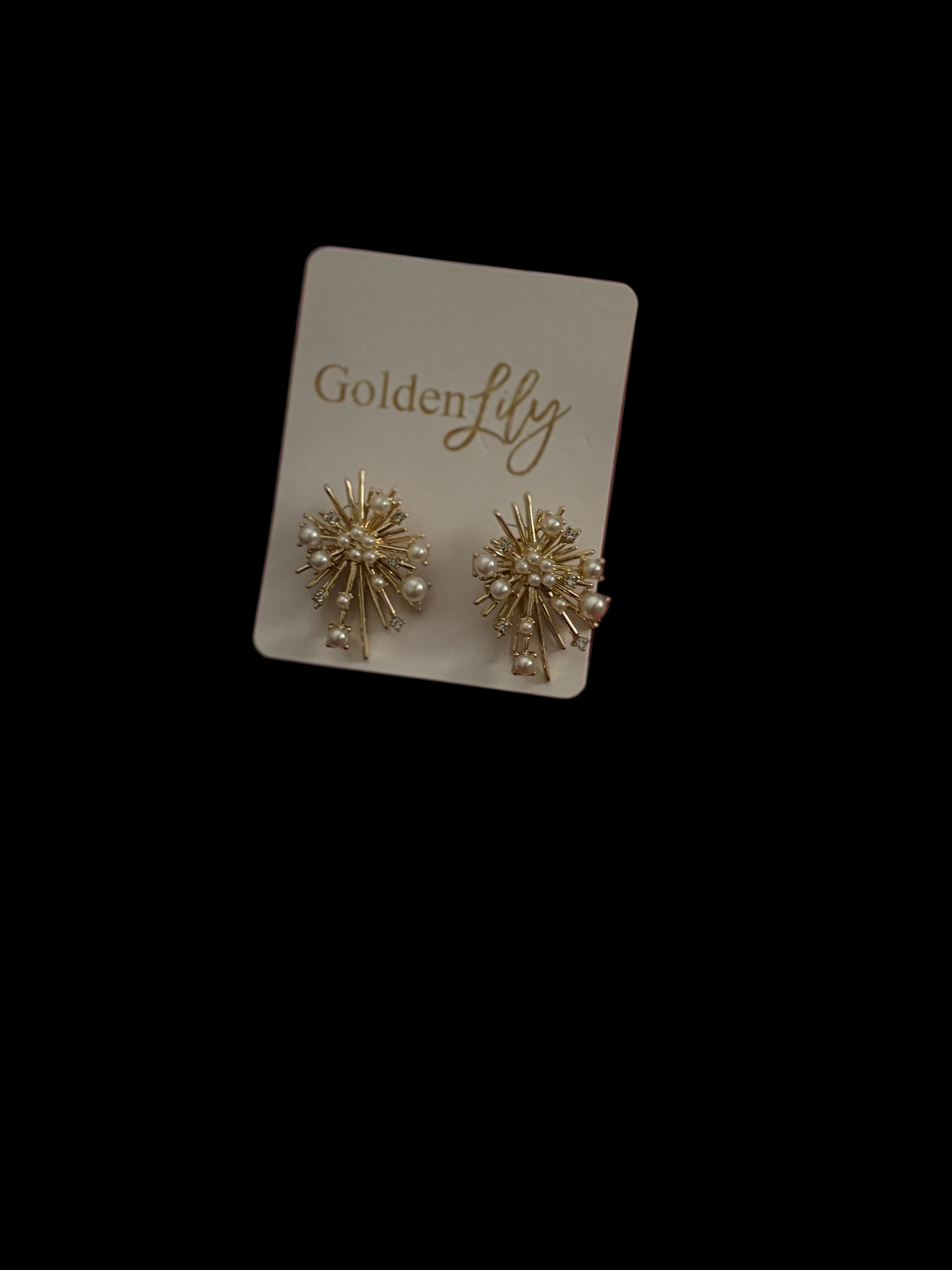Star and Pearl Burst Stud Earrings