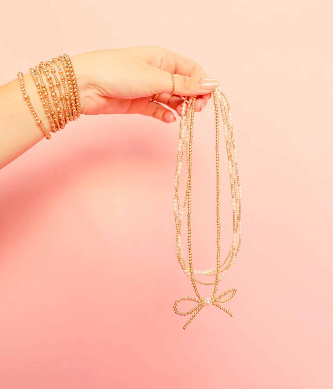 ILY Pearl Beaded Necklace