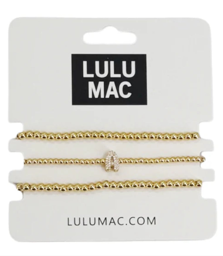 LuluMac initial bracelet stacks