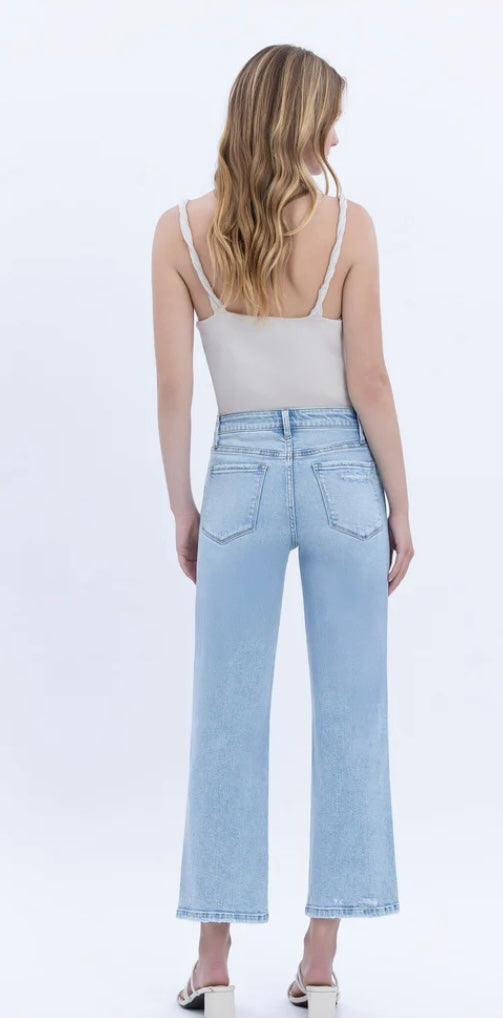 Vervet Captivating High Rise Crop Slim Wide Jean