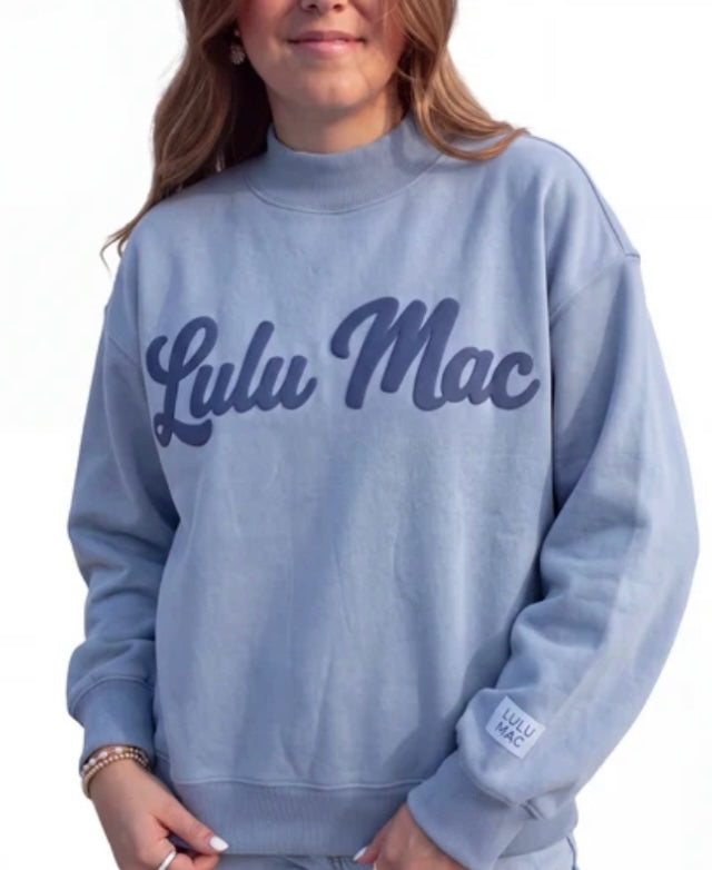 Lulu Mac Blue Mockneck Sweatshirt