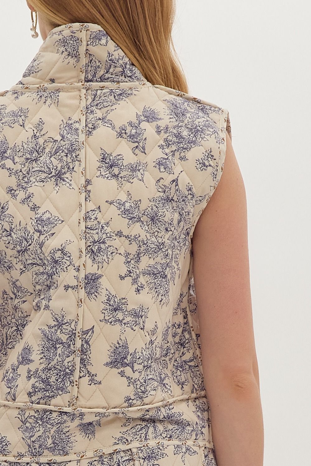 Floral Quilted Ecru Set