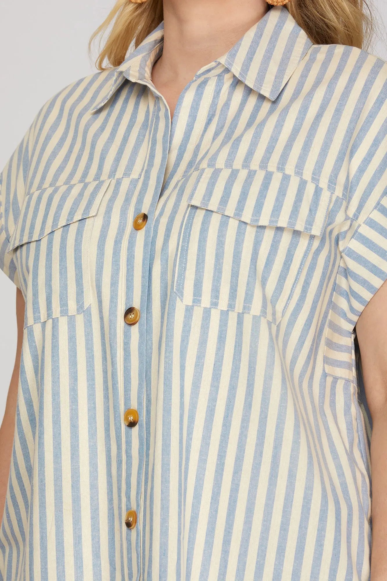 Light Blue Striped Dress