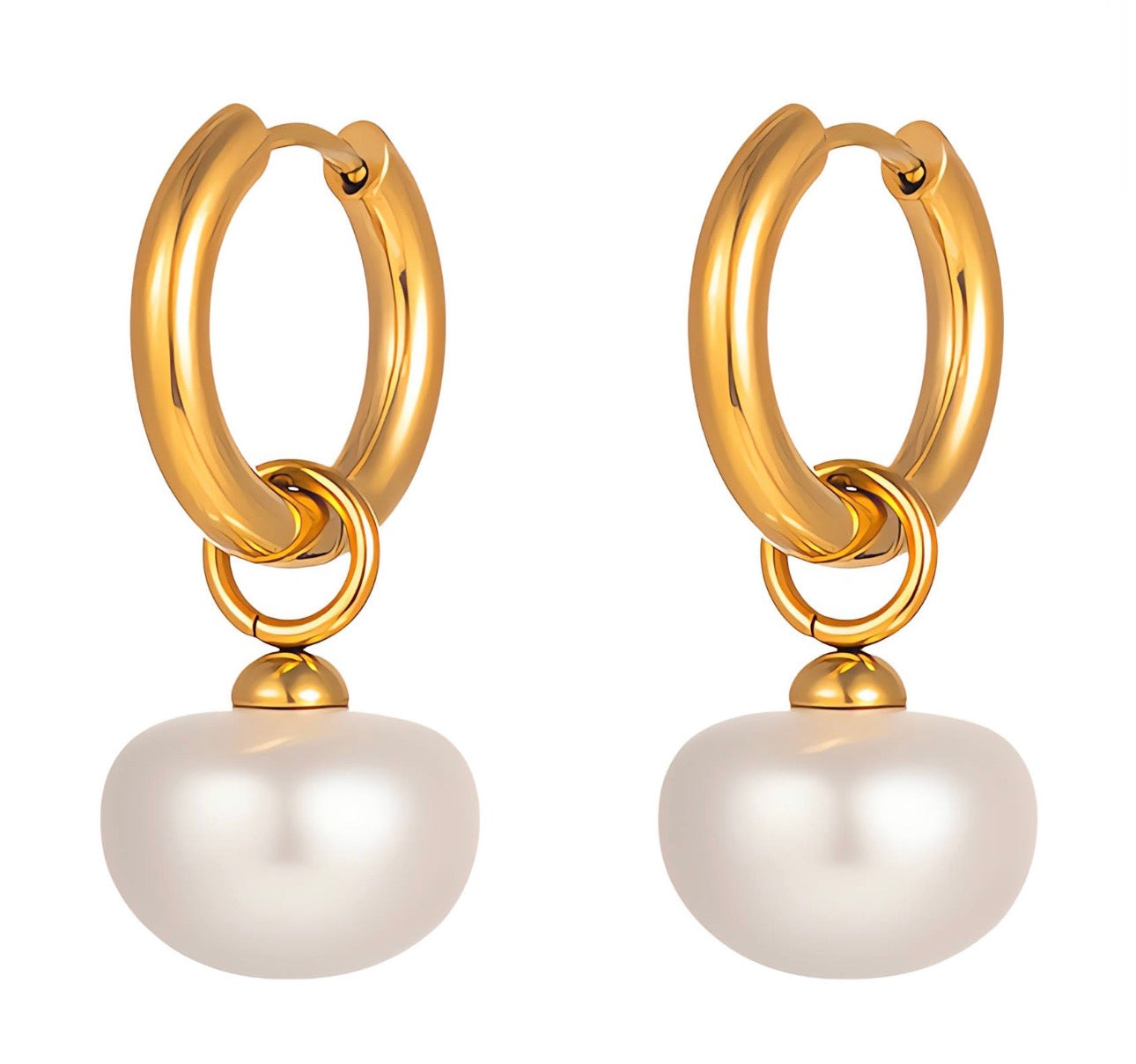 Luxe Pearl Hoops