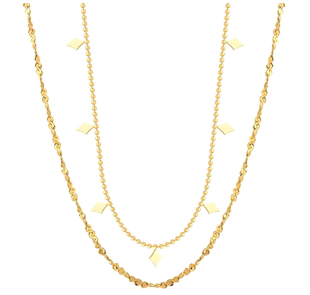 Double stack diamond necklace