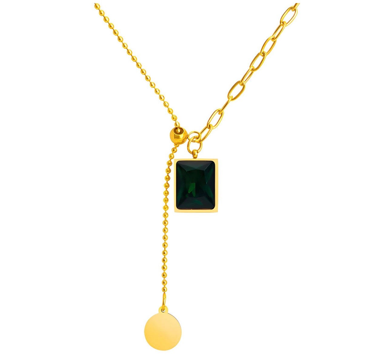 Emerald of my eye drop necklace