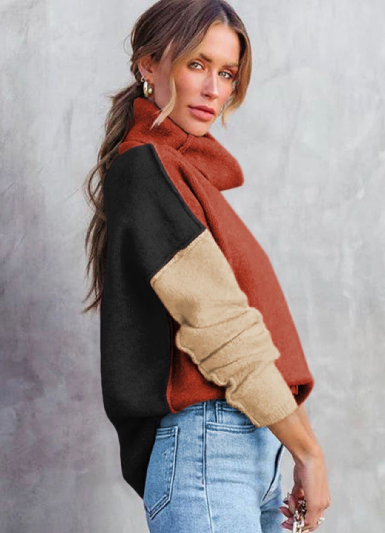 Clay Red Turtle Neck Sweater