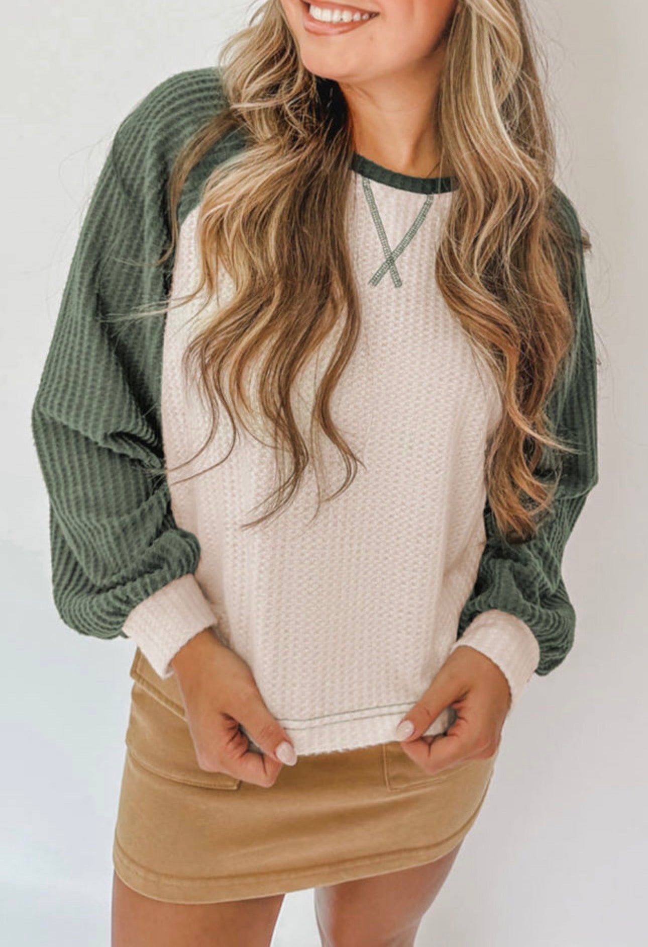 Mist Green Waffle Top