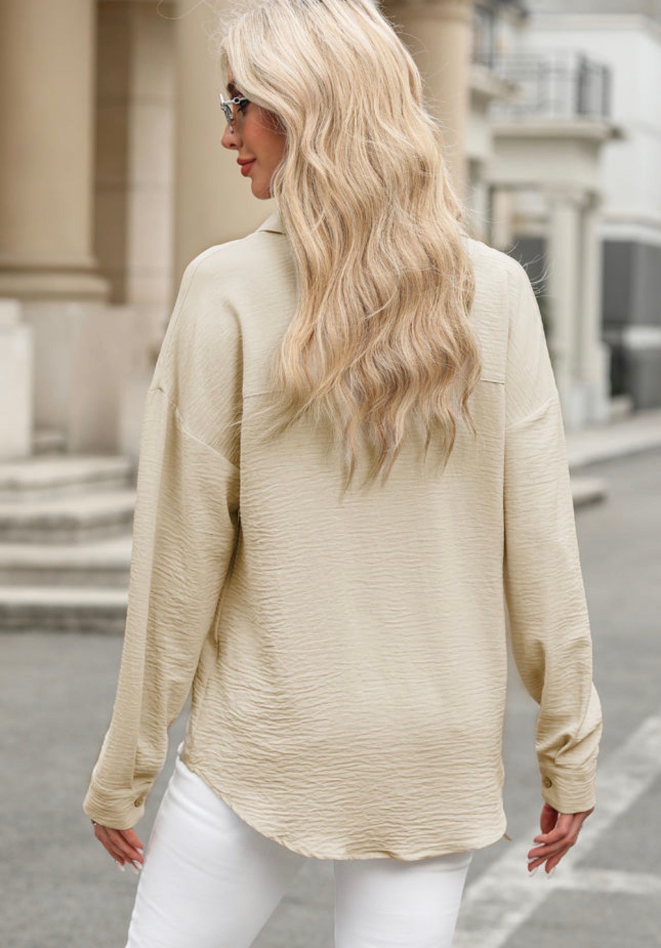 Beige Button Down