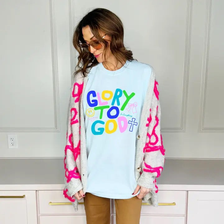 Glory To God Blue Tee
