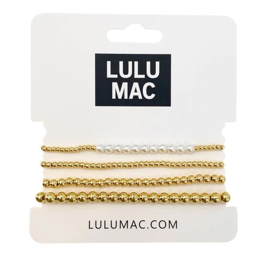 Gold And Pearl Bracelet Set