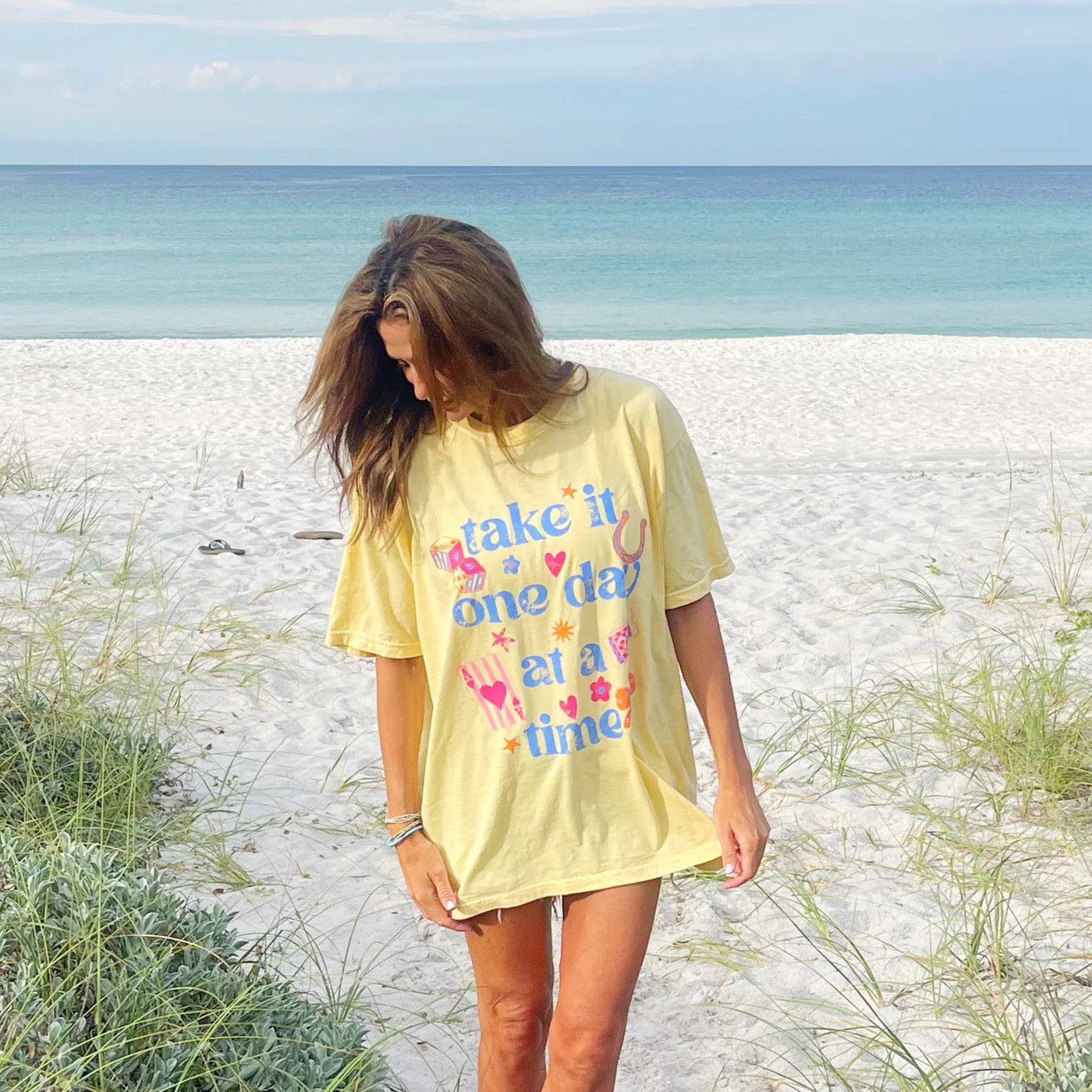 Take It One Day At A Time Yellow Tee