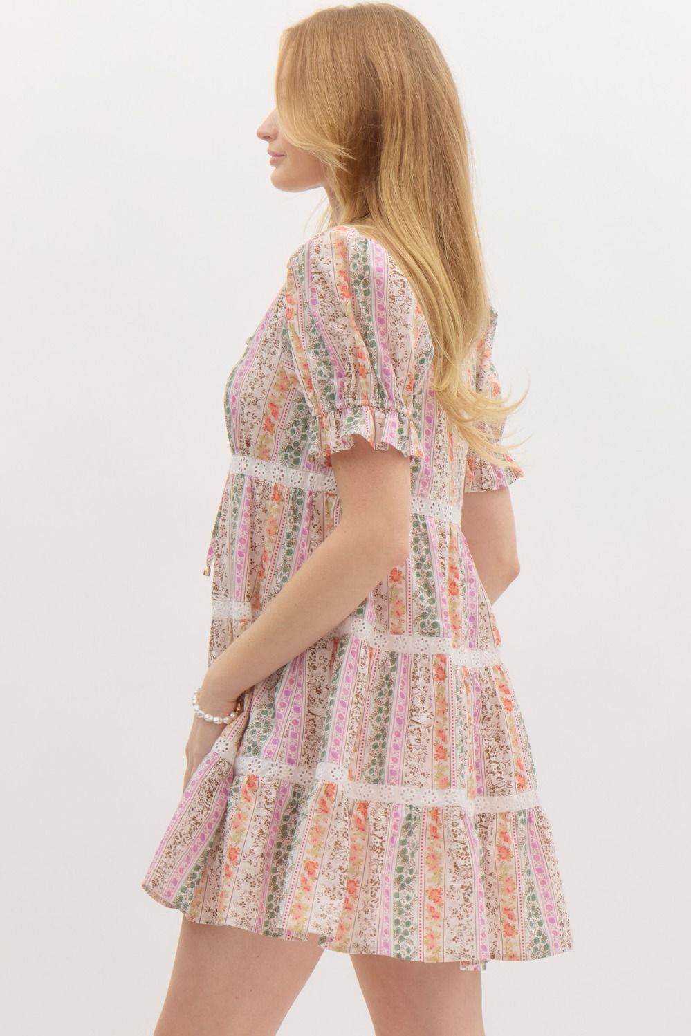 Shirring Strap Mini Dress