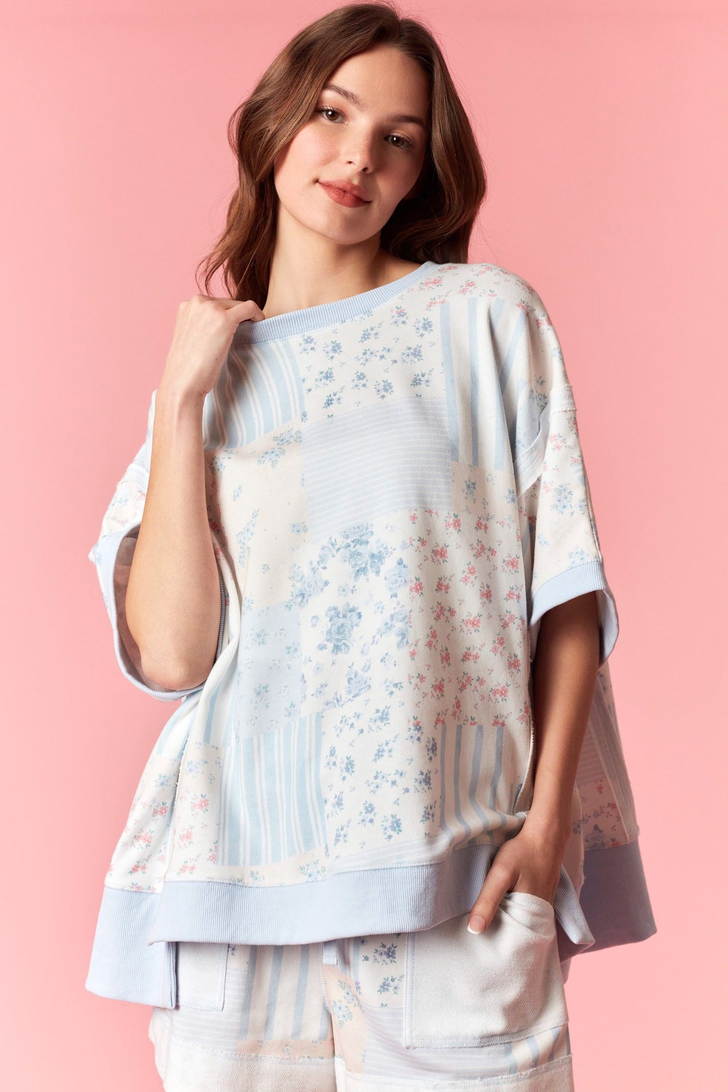 Patchwork French Terry Top