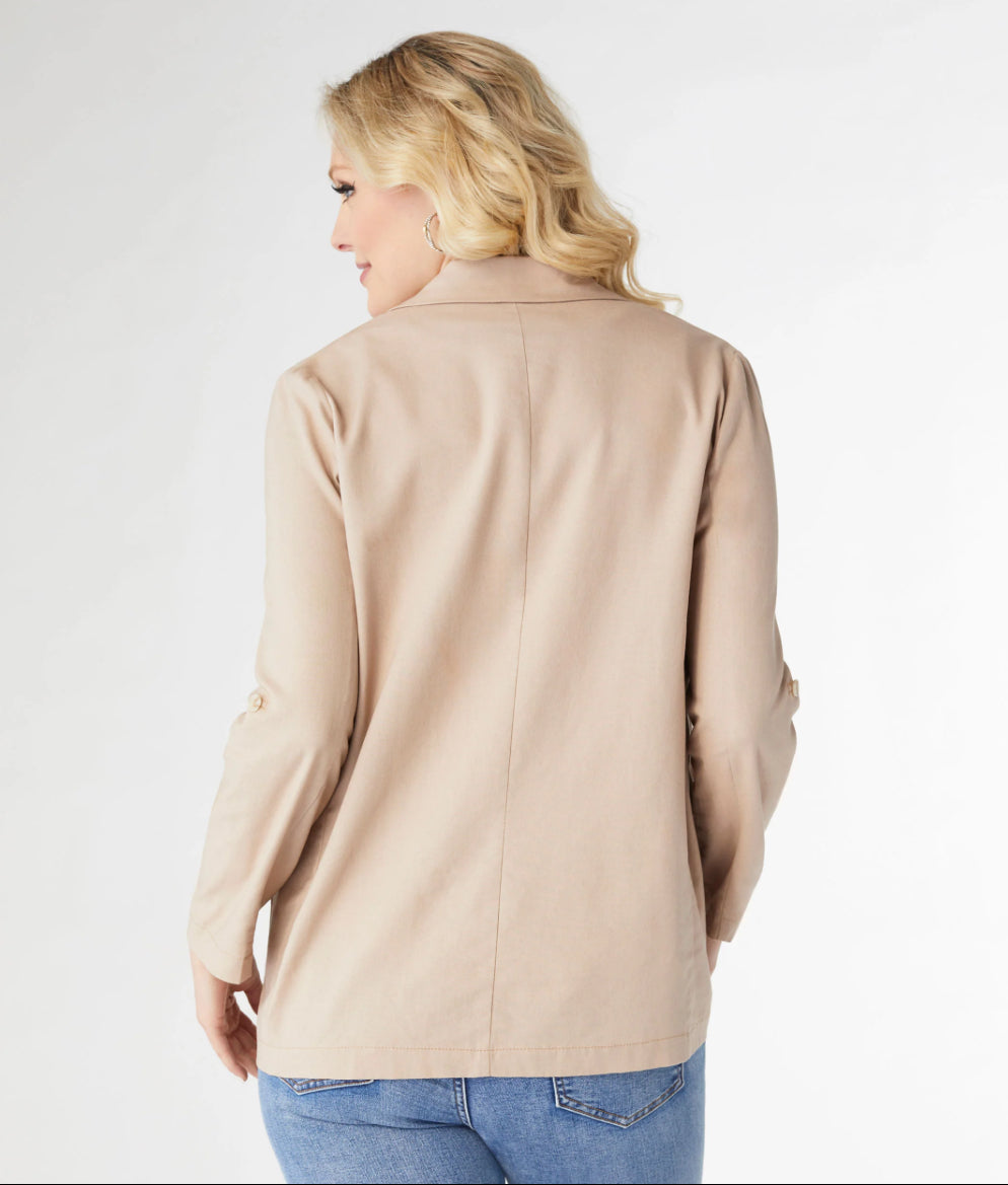 Indra Lightweight Open Blazer Khaki