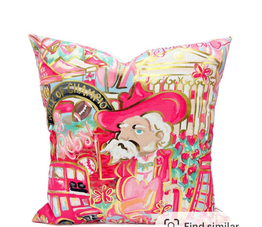 Pink See You In Oxford Pillow