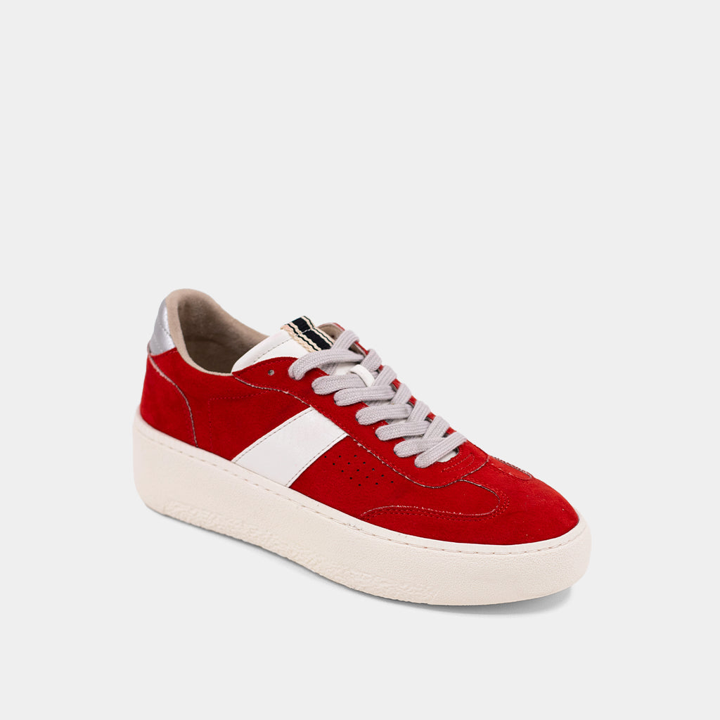 Stacey Red Suede Sneaker