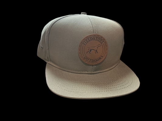 Fieldstone Outdoors Khaki With Leather Logo Hat