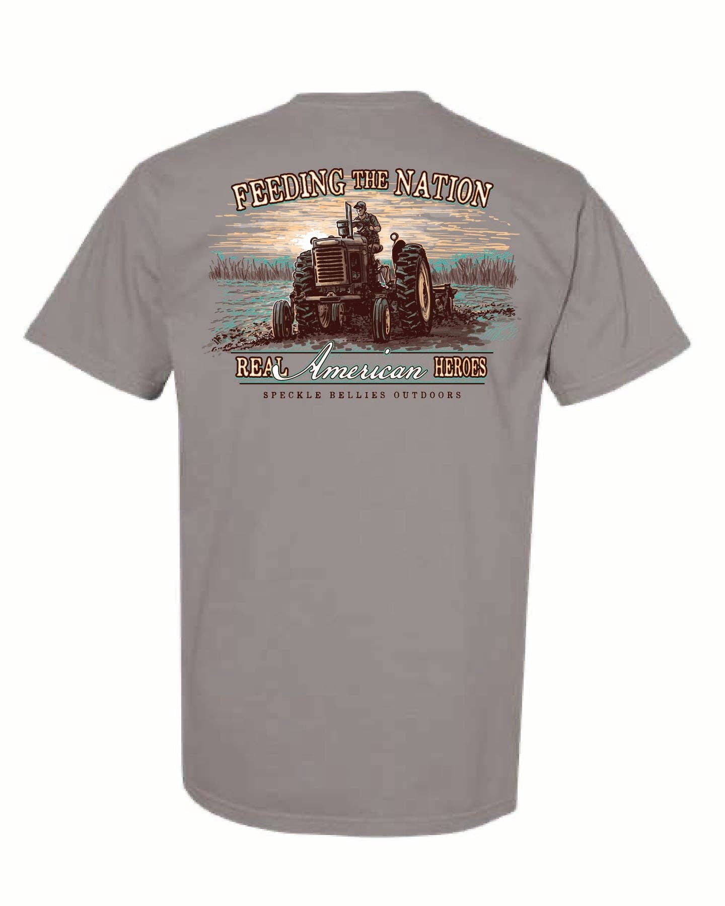 Feeding The Nation Pocket Tee: Grey