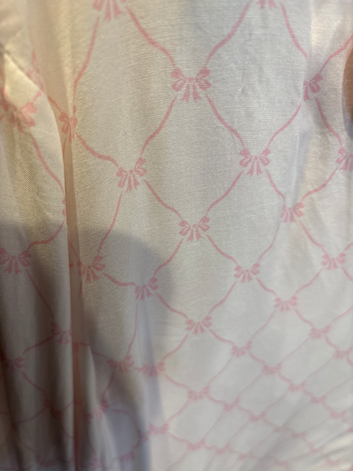 Pink bow lattice print pajamas