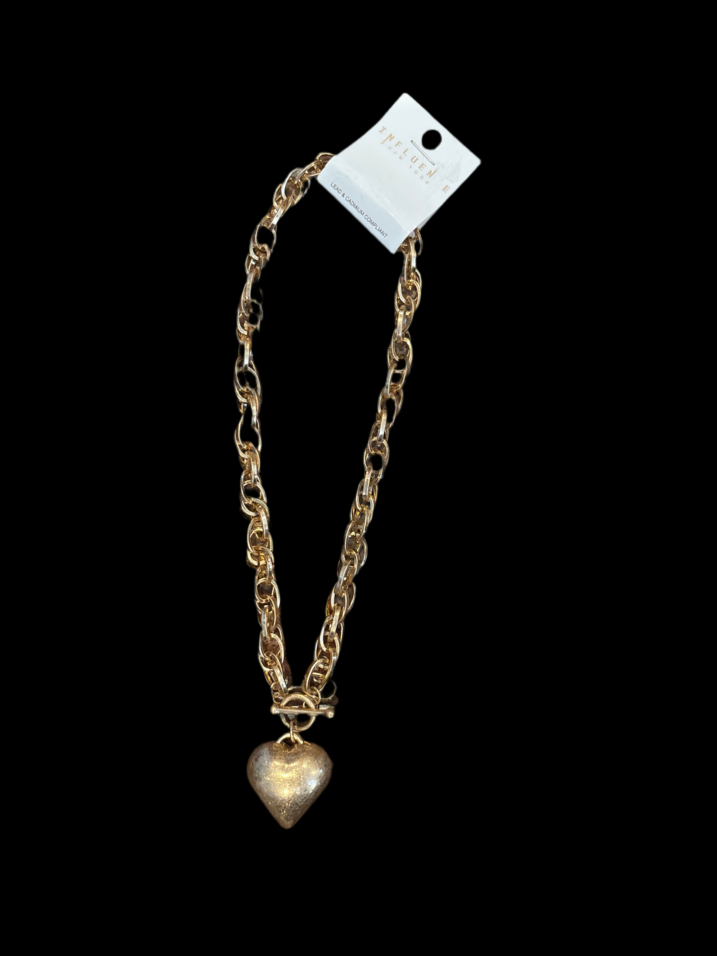Gold Chunky Heart Necklace
