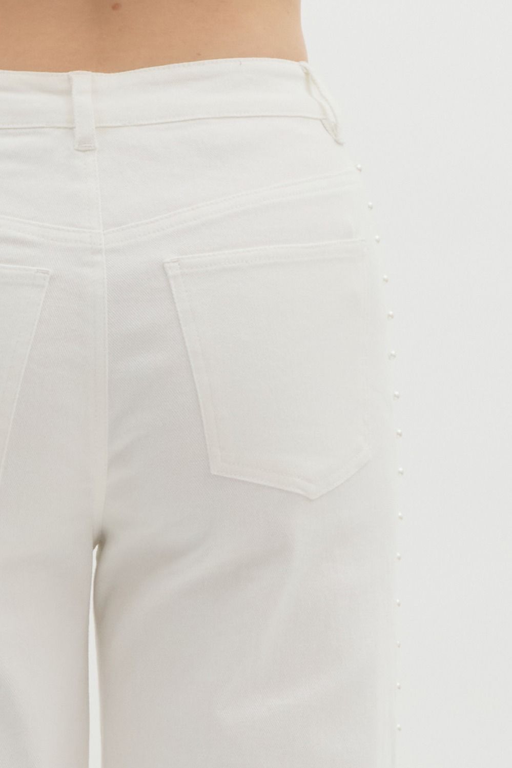 White Pearl Wide Leg Jeans
