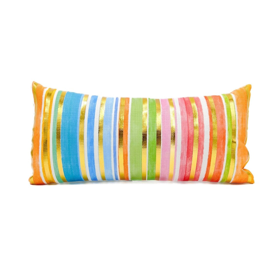 Pastel Golden Stripes Pillow