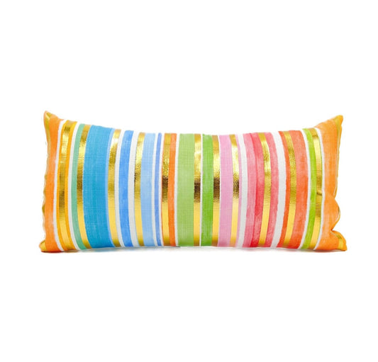 Pastel Golden Stripes Pillow
