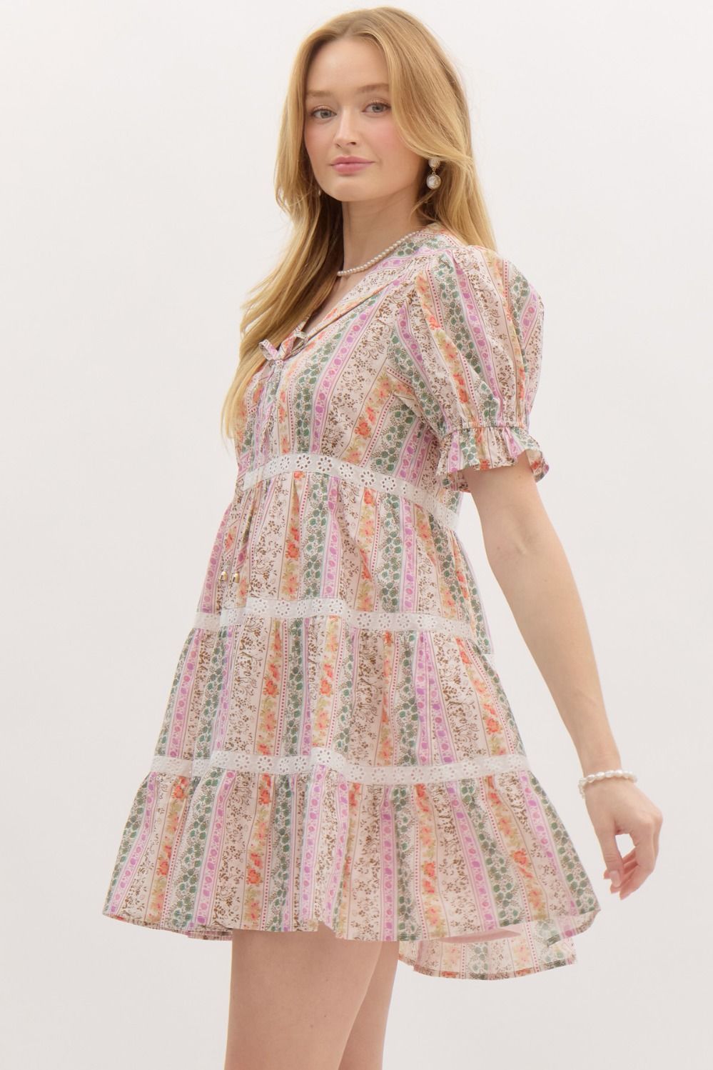 Shirring Strap Mini Dress