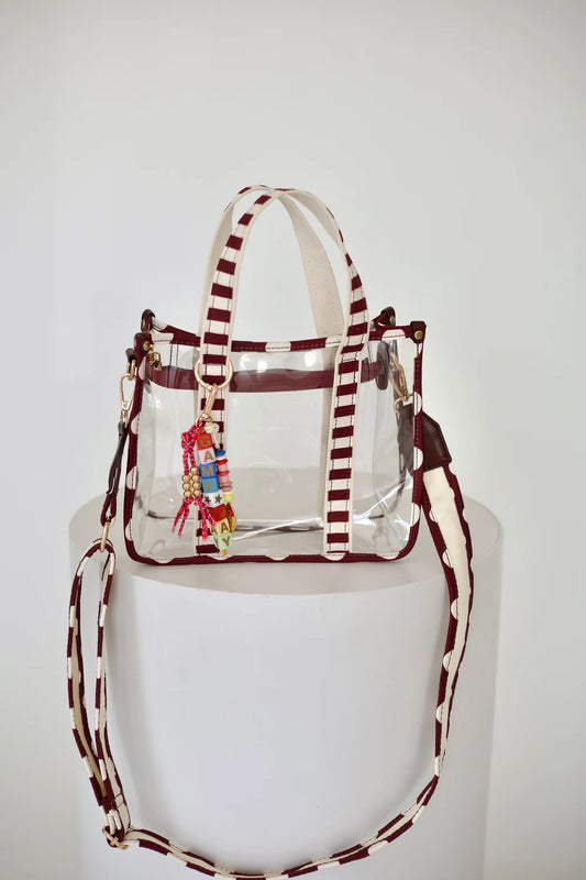 Maroon Clear Tote Bag