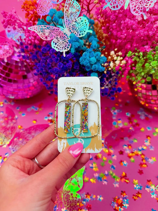 Pastel Confetti Stick Hoops