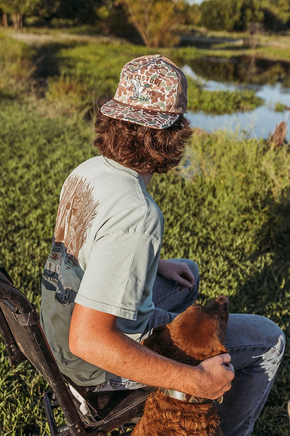 Fieldstone Performance Camo Duck Logo Hat| Camo/Tan
