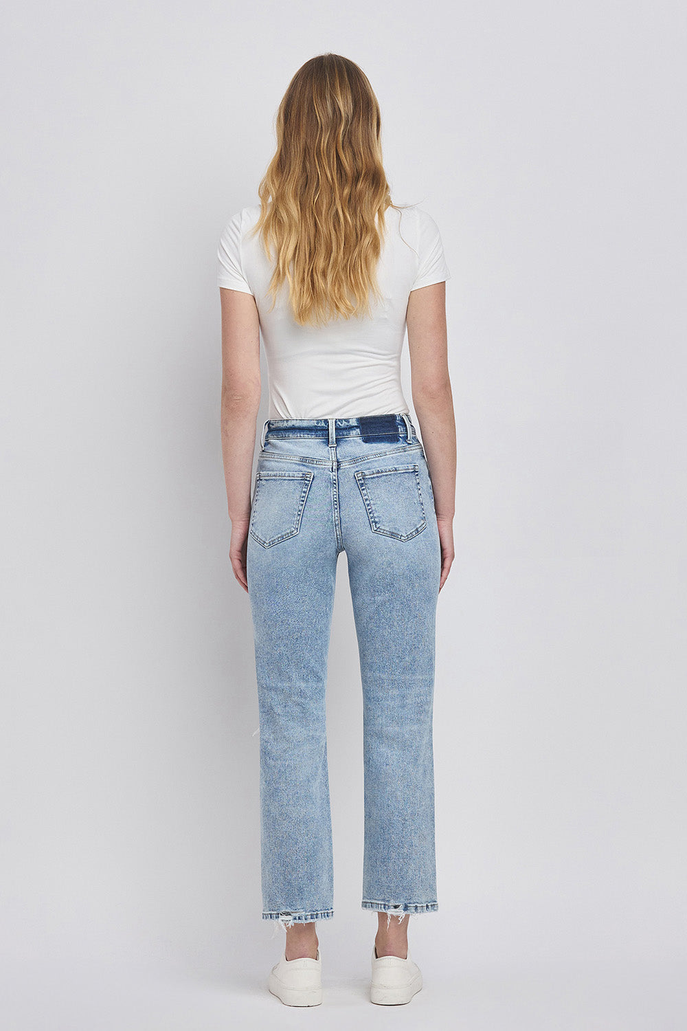 High Rise Distressed Staright Jeans
