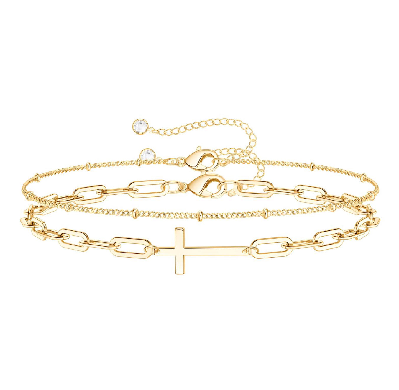 Crosses Bracelet 18K Gold Plated Steel