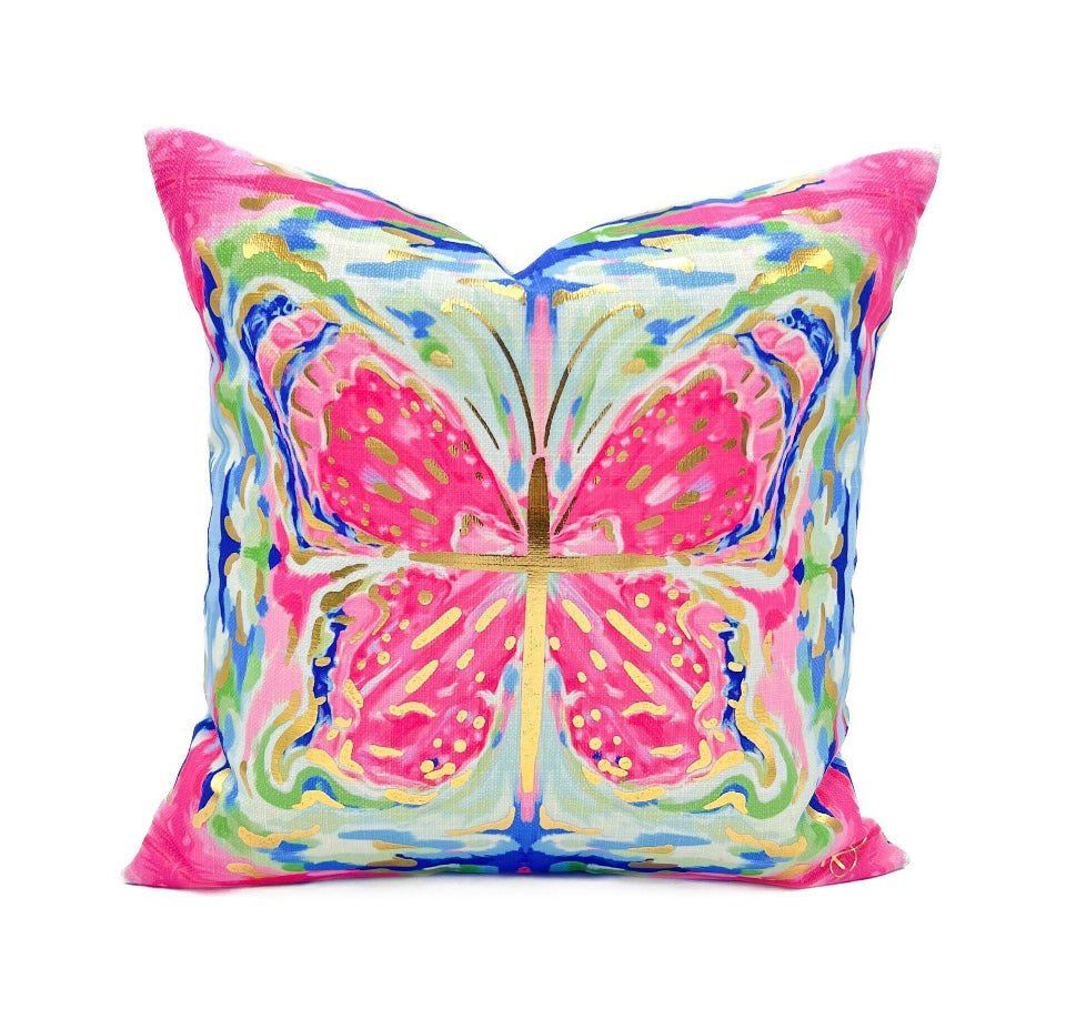 Jewel Kaleidoscope Butterfly Pillow