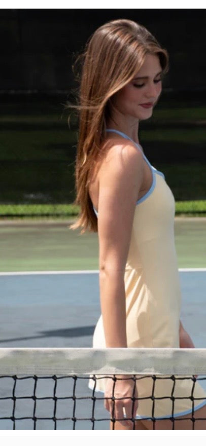 Butter/Light Blue Athletic Dress