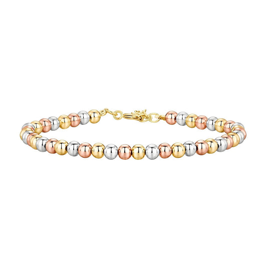 Colorful Beaded Bracelet 18K Gold Plated Steel