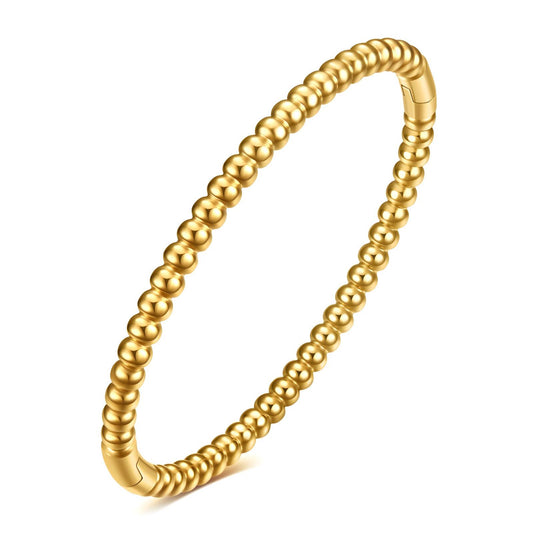 Beaded Bracelet 18K Gold Plated Steel